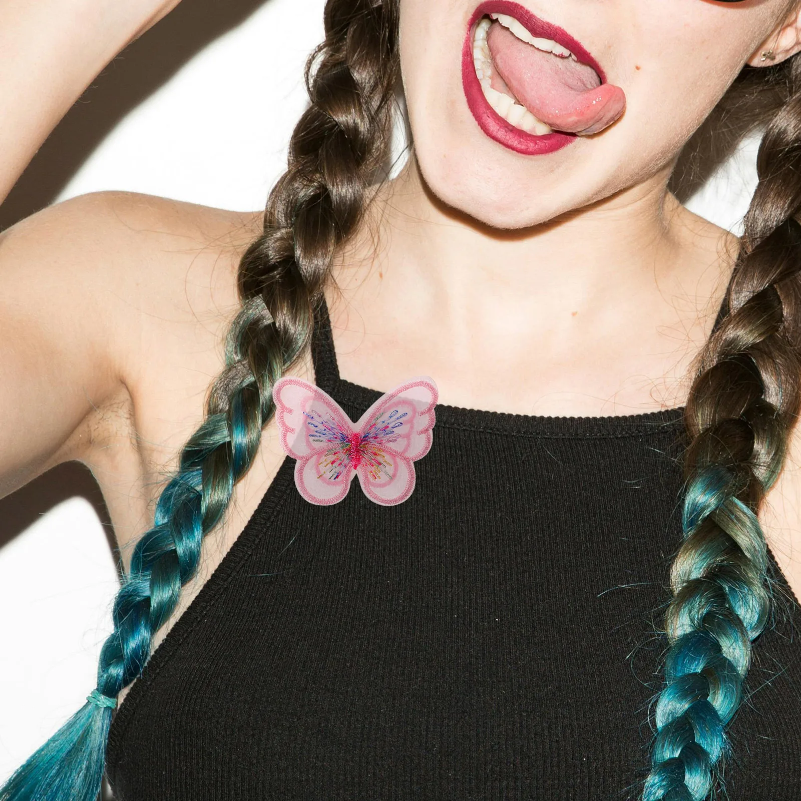 

Butterfly Embroidered Hair Accessories Yellow Clothes Patches Lightweight Compact Size Multi Function Easy Store Fine Embroidery