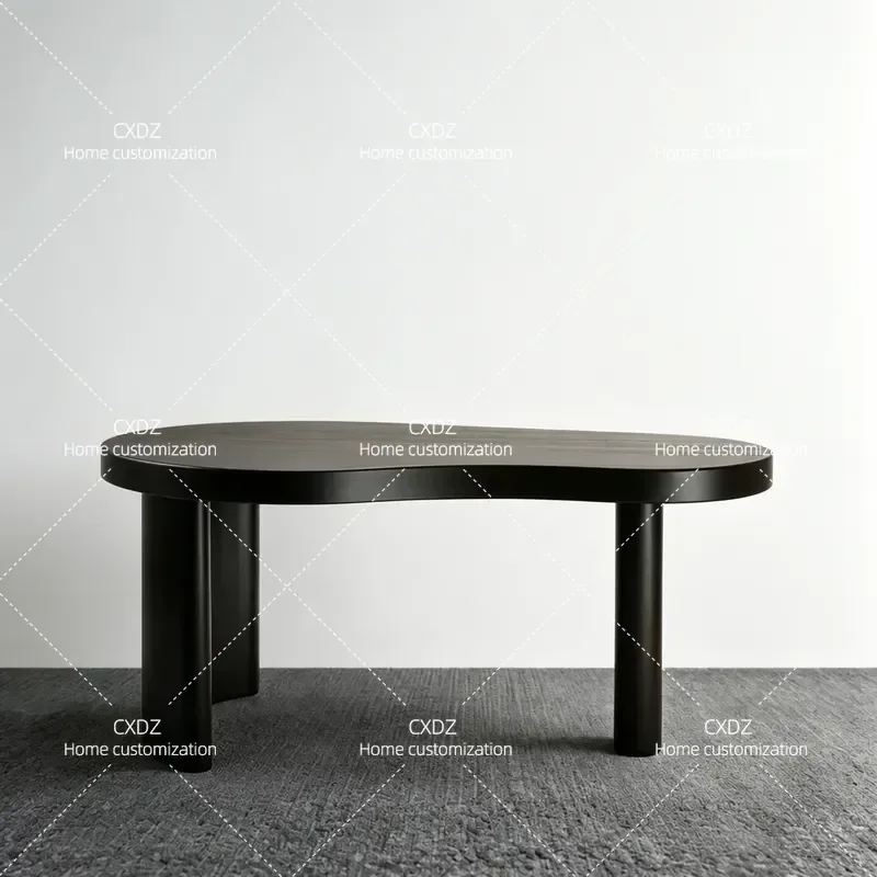 Minimalist Solid Wood Desk Modern Light Luxury Home Office Computer Table High End Special Shaped Writing Study Workstation