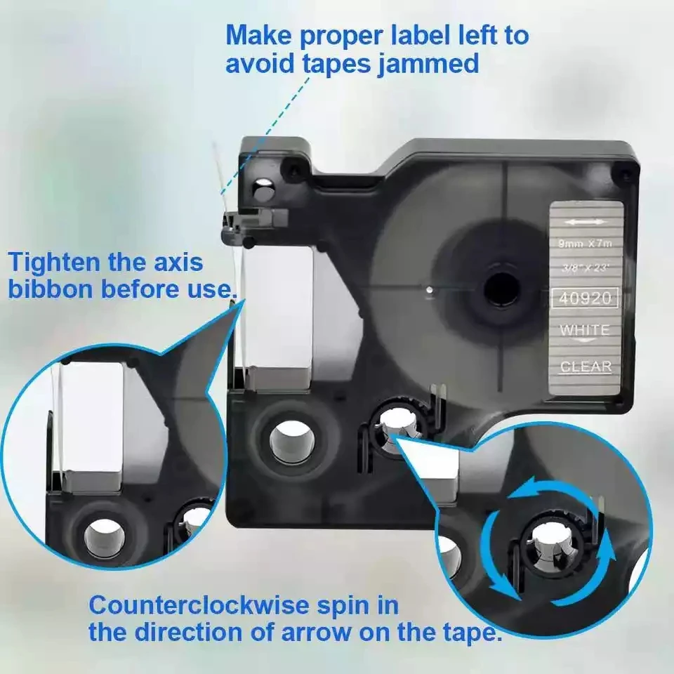 1 Pack 12mm Compatible DYMO D1 Tape 45013 45010 45016 45017 45018 45019 Labels Tape For LabelManager Maker 160 280