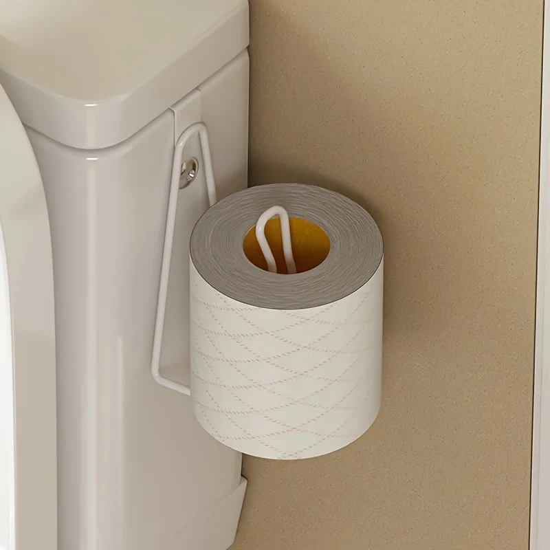 

1 Pc Toilet Roll Paper Holder Organizer Wall Mount Storage Stand Kitchen Bathroom No Drill Tissue Towel Dispenser