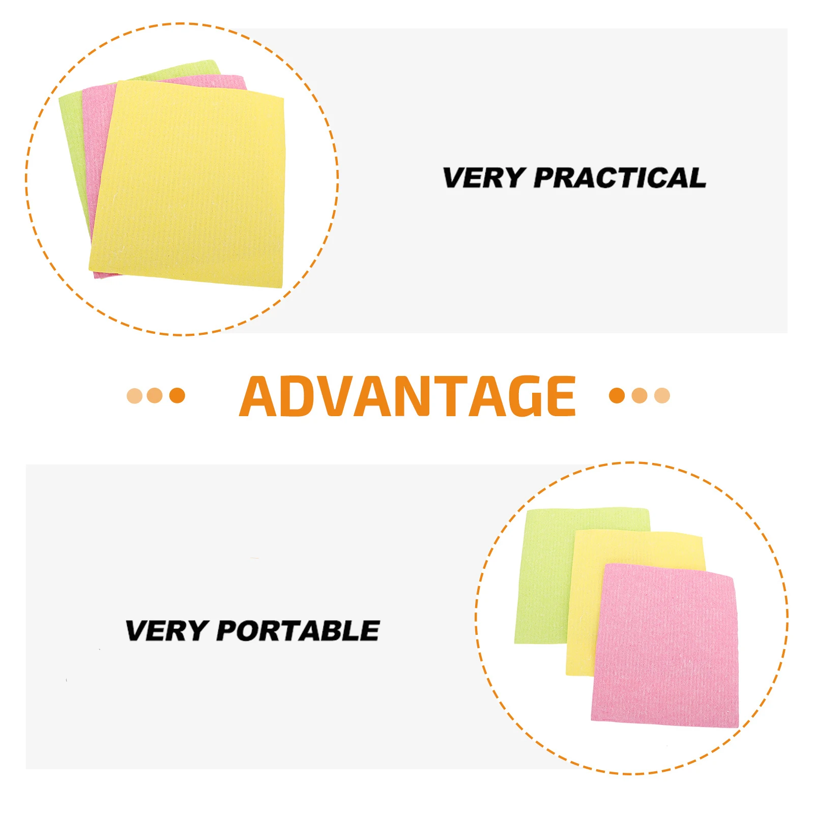 

3 Pcs Wood Pulp Cotton Dish Cloths Absorb Water No Stains Durable Kitchen Cleaning Towels Home Duster Practical