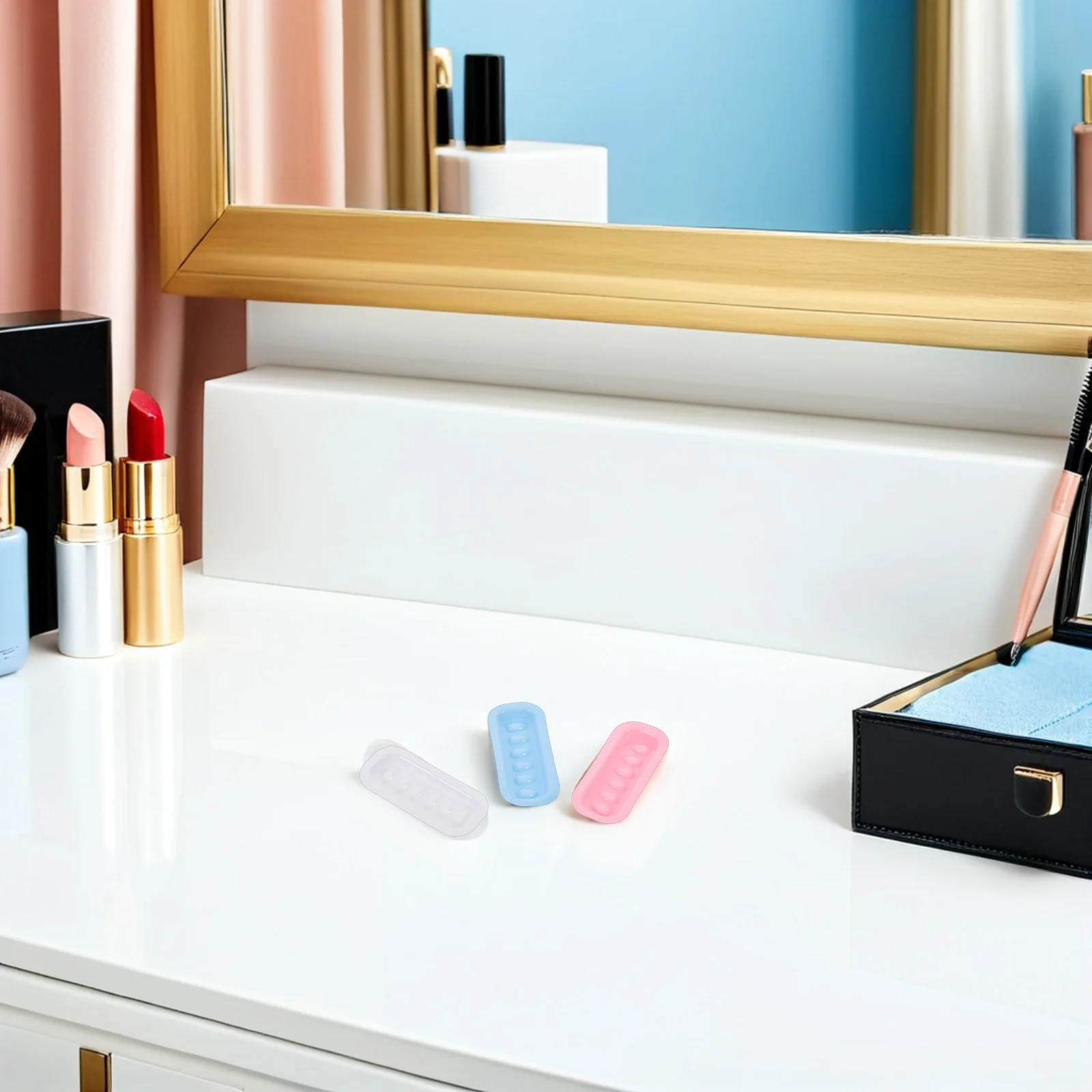 300 szt. Uchwytów do przedłużania rzęs: Kompaktowa paleta na klej do rzęs, plastikowe kubeczki zapobiegające rozlewaniu, do salonów kosmetycznych.