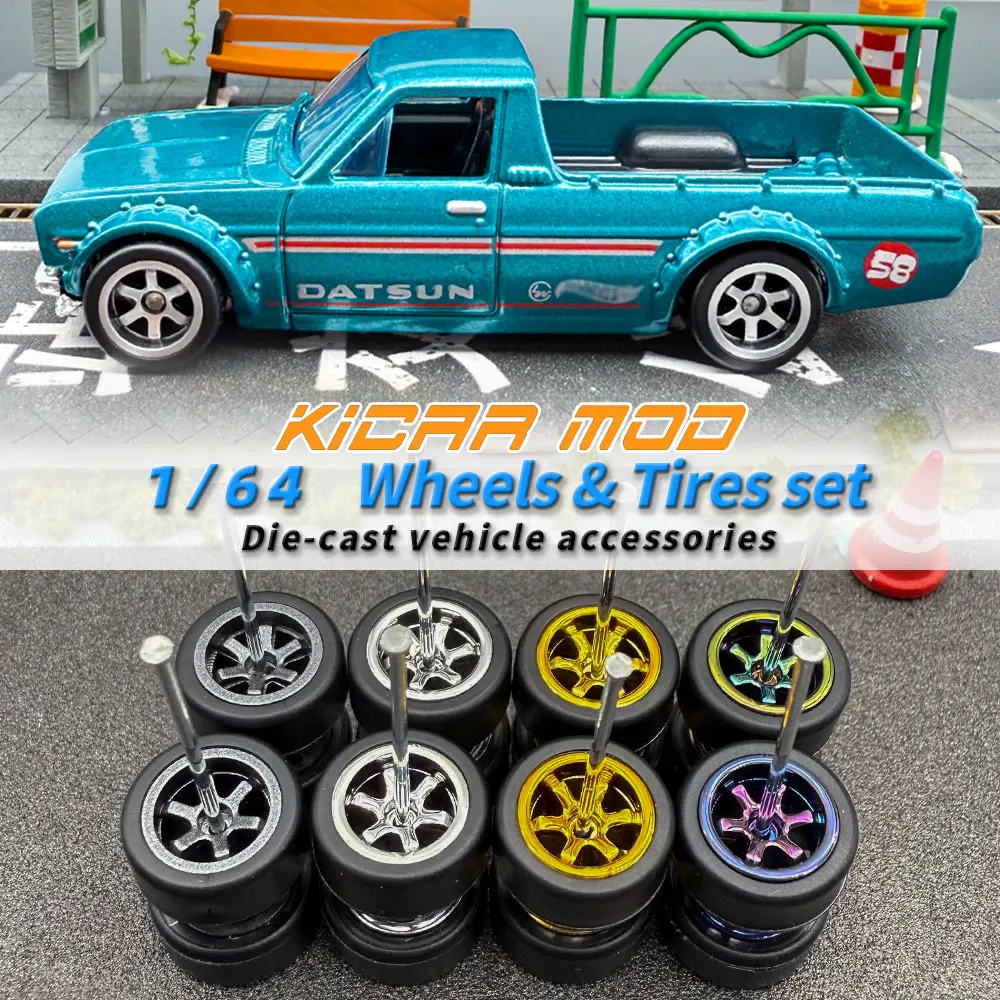 1/64 Model Q Car Detachable Wheels Replacement Parts for MINIGT Matchbox Tomica Diecast Model Toys