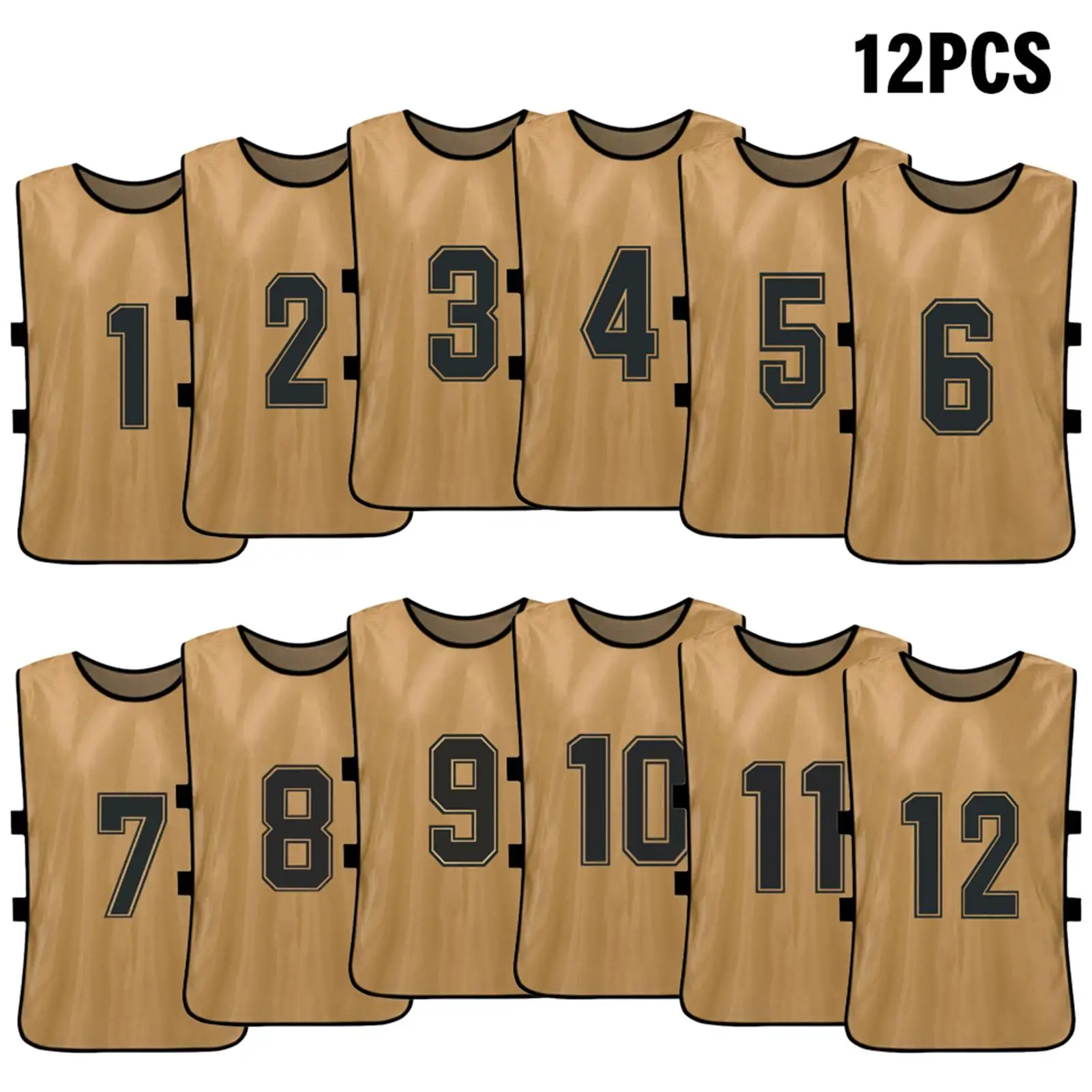 6/12pcs Kinder Fußball Pinnies schnell trocknen Fußball Trikot Jugend Sport Scrimmage Basketball Team Training nummerierte Lätzchen Sport weste – Detail 9