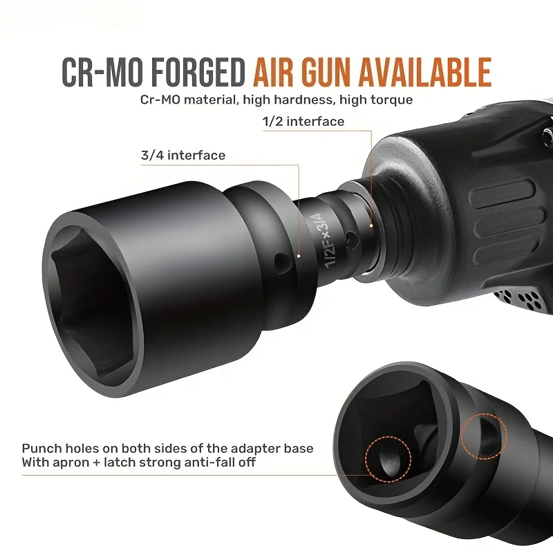 

1PCS Impact Socket Adapter 3/8" To 1/2" Conversion Power Tool Wrenches Drills Impact Driver Wrench Converter Maintenance