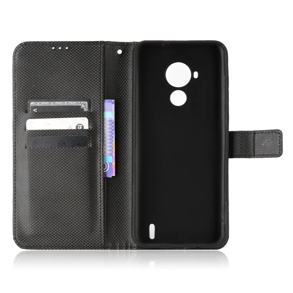 For Nokia C30 Case Luxury Flip Diamond Pattern Skin PU Leather Wallet Stand Case For Nokia C30 C 30 Phone Bag