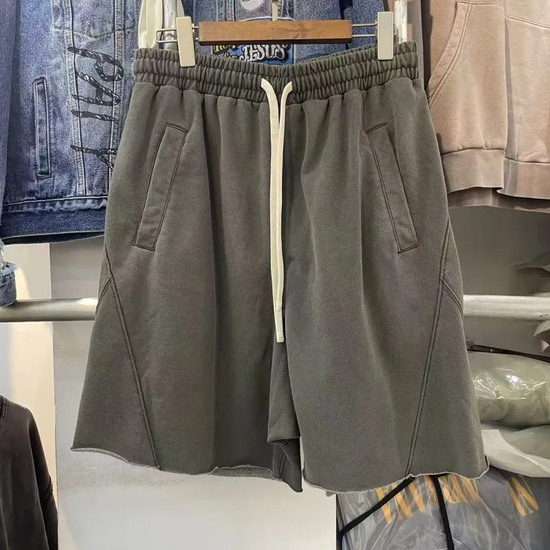 American Style Vintage Washed Men's Short Pants Summer New Loose Straight Casual Sports Five-Point Cotton Shorts