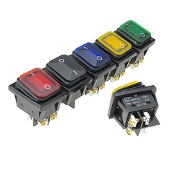 KCD4 Waterproof Rocker Switch ON-OFF 2Position Latching 30A 250VAC Rocker Switch 4Pin Terminal and Screw LED Light Toggle Switch