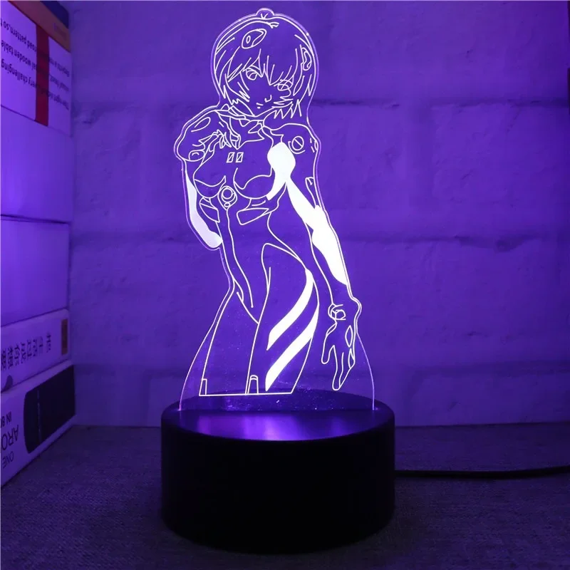 أنيمي إيفا ثلاثية الأبعاد ضوء الليل الحلي النيون نشأة Evangelion Asuka Langley Soryu LED سطح المكتب ليلة ملحقات المصابيح USB ضوء الليل