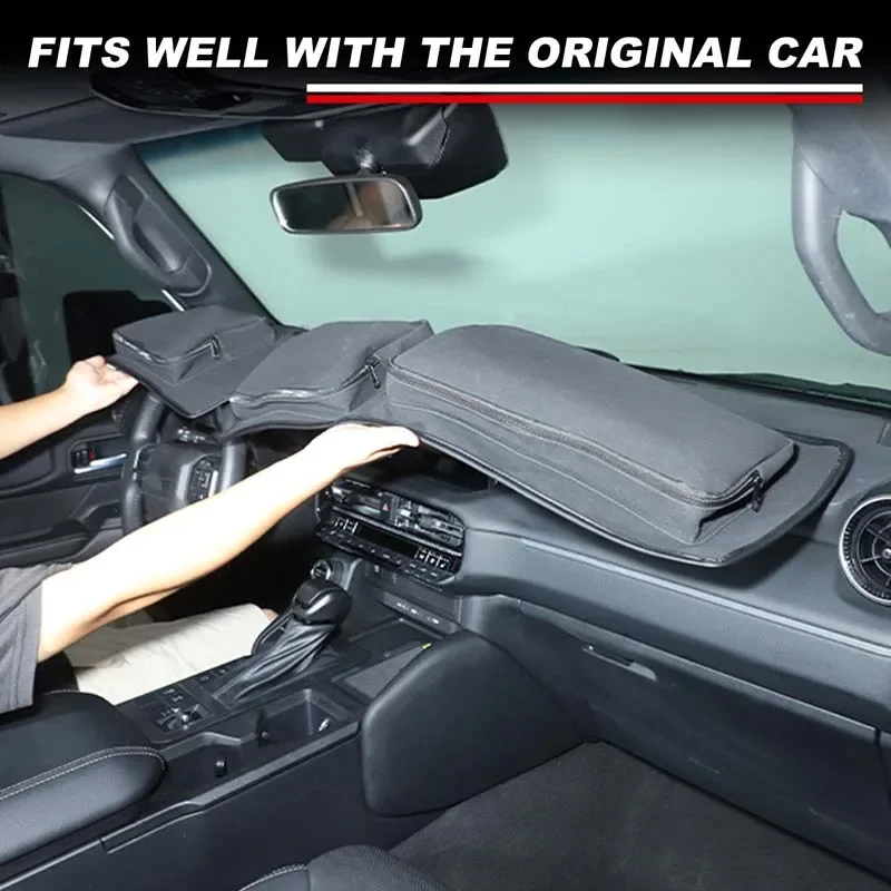 

For Toyota Land Cruiser Prado 250 LC250 2024-2025 Car Dashboard Sunscreen Pad with Zipper Storage Bag Car Accessories