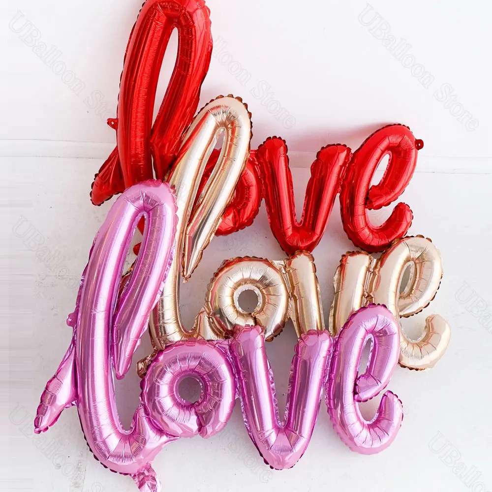 106cm Love Foil Balloons for Wedding Red Large Letters Love Helium Balloon for Birthday Valentine's Day Engagement Decor Favor