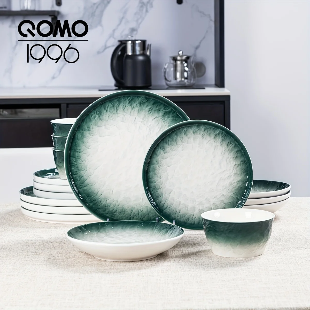 

16pcs Ceramic Dinnerware Set, Scratch-Resistant Quartet Tableware Collection-4*10in Plates, 4*8in Plates, 4*Bowls And 4*Soup Bowls-Dishwasher, Microwave, And Oven Safe. Ideal Gift For Weddings, Halloween, Housewarmings. Kitchen Decor/Tableware Set