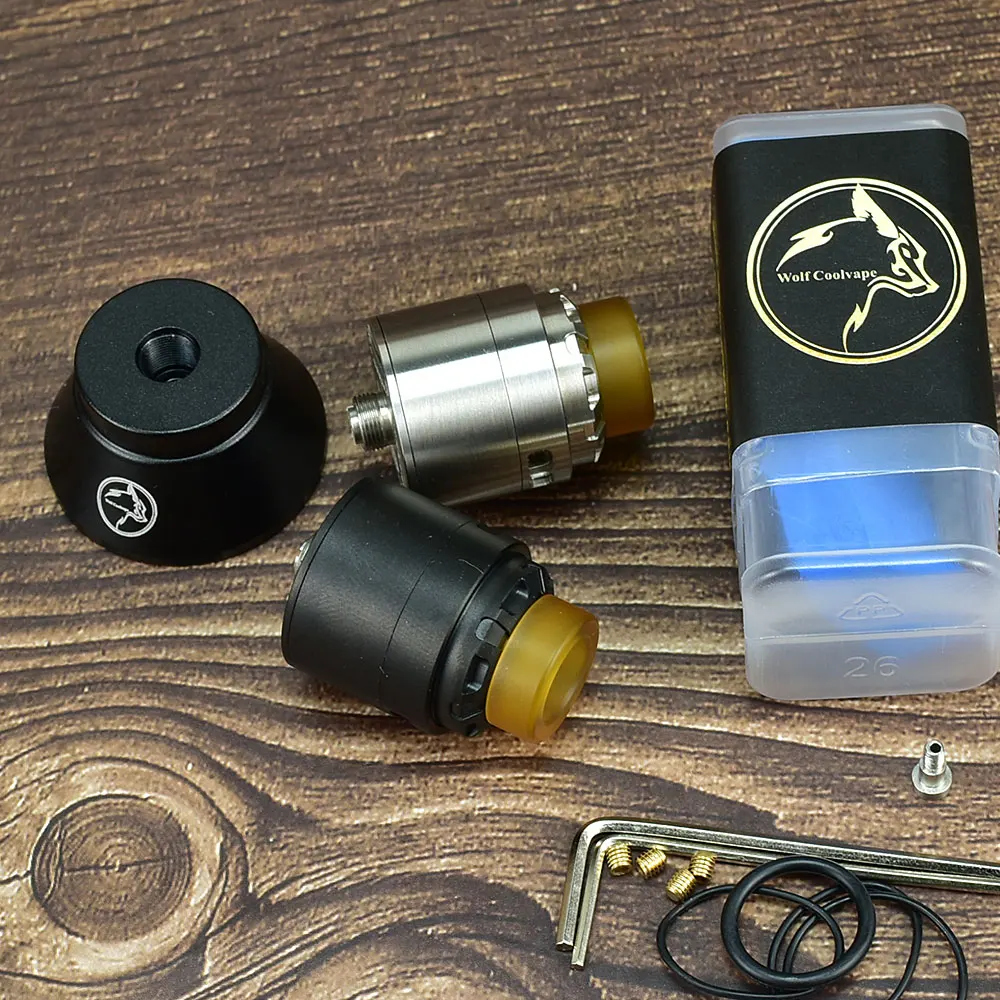 WolfCoolvape vape 1 1 Reload X RDA 304SS 24mm Squonk Pin Vape rda atomizer Rebuildable Tank rda 810 ULTEM Drip Tip atomizer tank