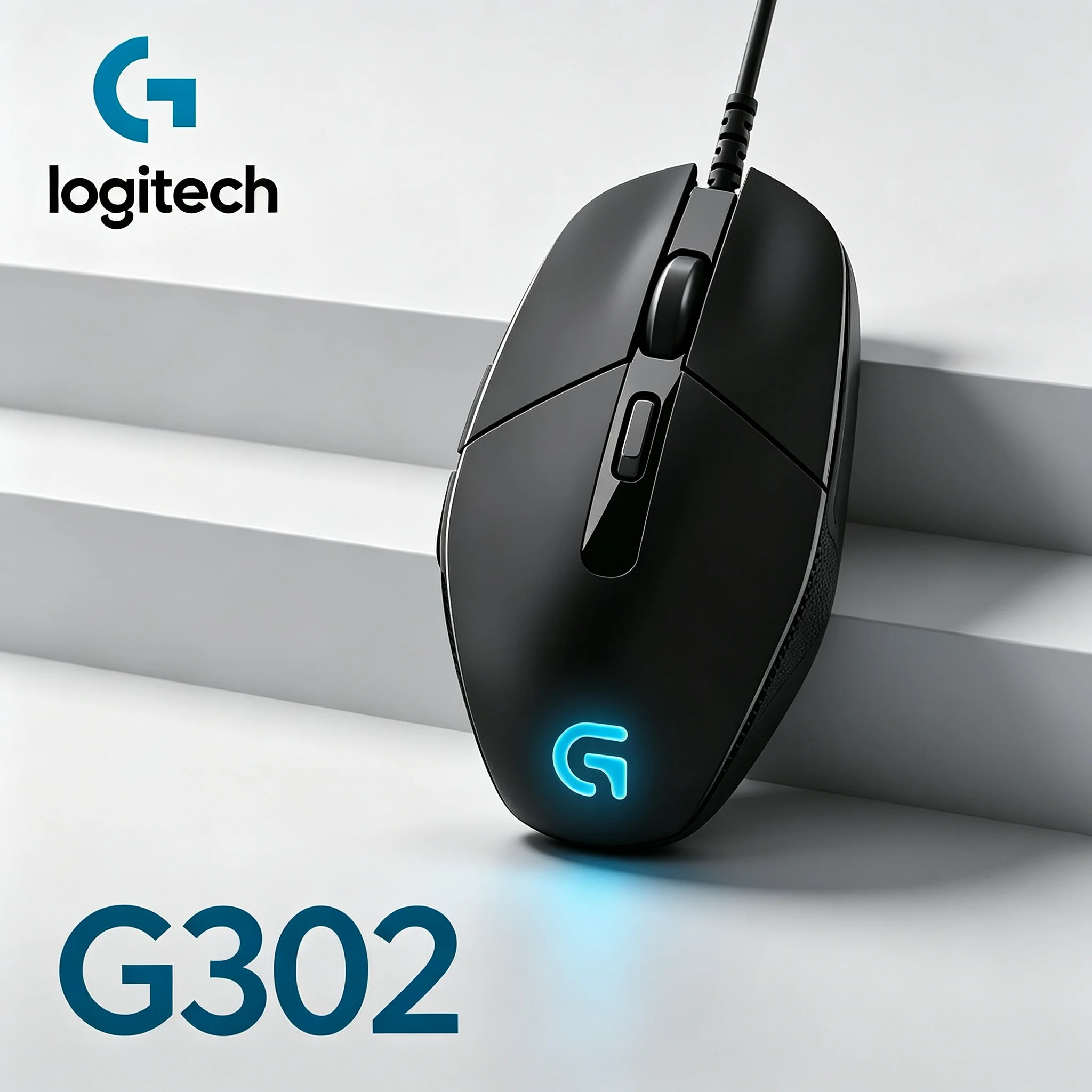 Logitech G302 Daedalus Prime Wired Optical Mice 4000 DPI Adjustable DPI Shift RGB Lighting For Gamer Desktop Laptop Office