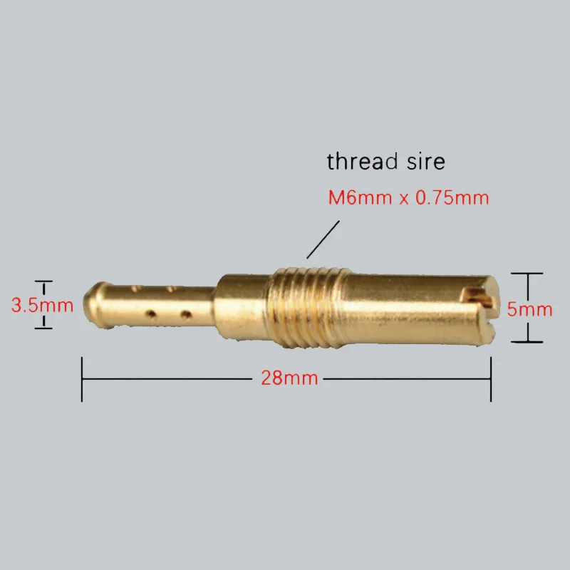 Carburetter Pilot Jet Slow Jet 28mm in length with a 5mm Round Head for Motorcycle Keihin Carb Carburetor Size 25-35