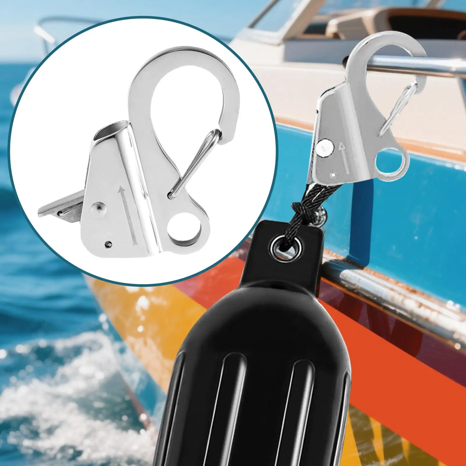 

Boat Anchoring Hook Knotless Anchoring System Stainless Steel Quick Release Adjustable Clips For Fishing Kayaks Cargo Camping