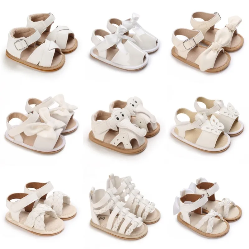 Summer White Fashionable and Versatile Baby Girl Sandals Lightweight and Comfortable Indoor and Outdoor Walking Shoes