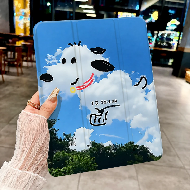 White Cloud Puppy TABLET CASE FOR iPad pro 10/11-Inch 2020/6th/7th /8th /Air 3rd/Air 4th/9th gen/Air 5th Gen 2022/Air 11Anti-dro