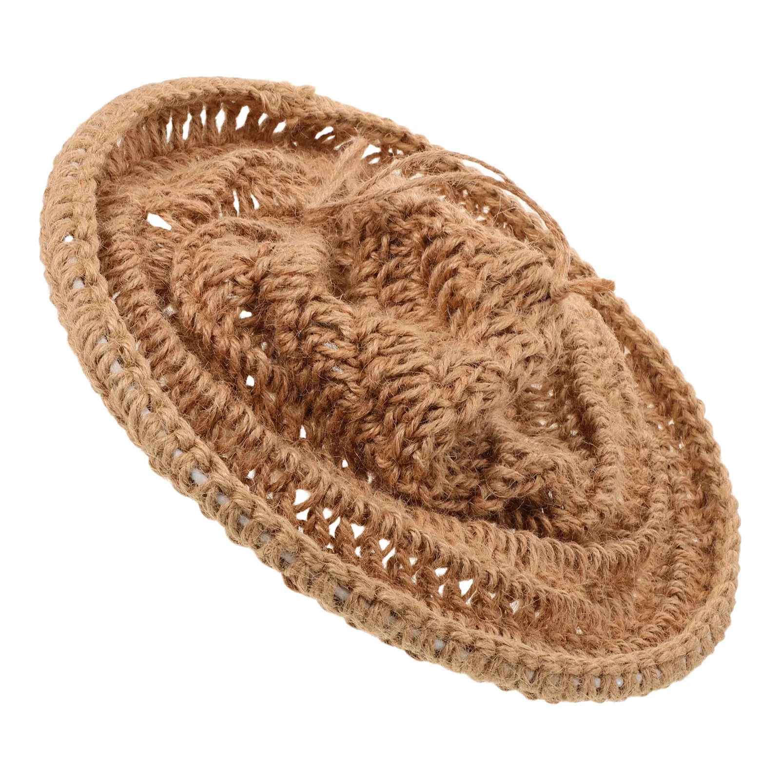 Woven Pendant Lamp Shade Handwoven Jute Rope Wizard Hat Shape Natural Macrame Light Fixture for Cafe Restaurant Farmhouse Living