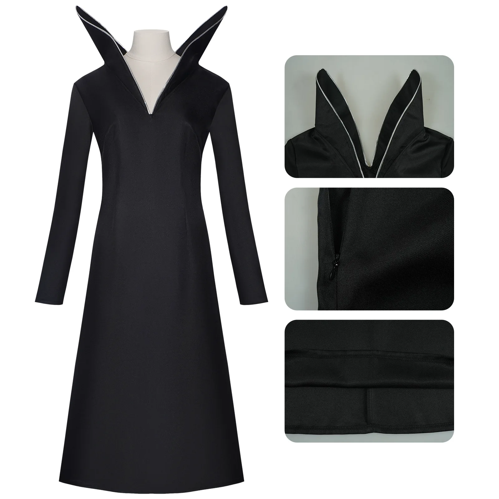 Anime Mittwoch Cosplay Kostüm Kleid Mädchen Erwachsene Frauen Vintage Schwarz Gothic Outfits Halloween Party Kostüm