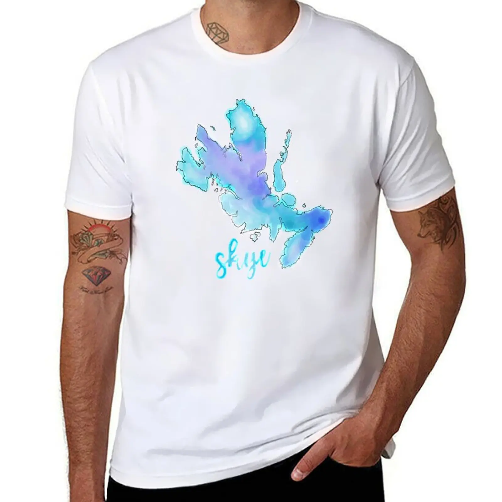 

Isle of Skye - Scotland - Watercolour T-Shirt t shirts for man pack white anime tshirt T-Shirt