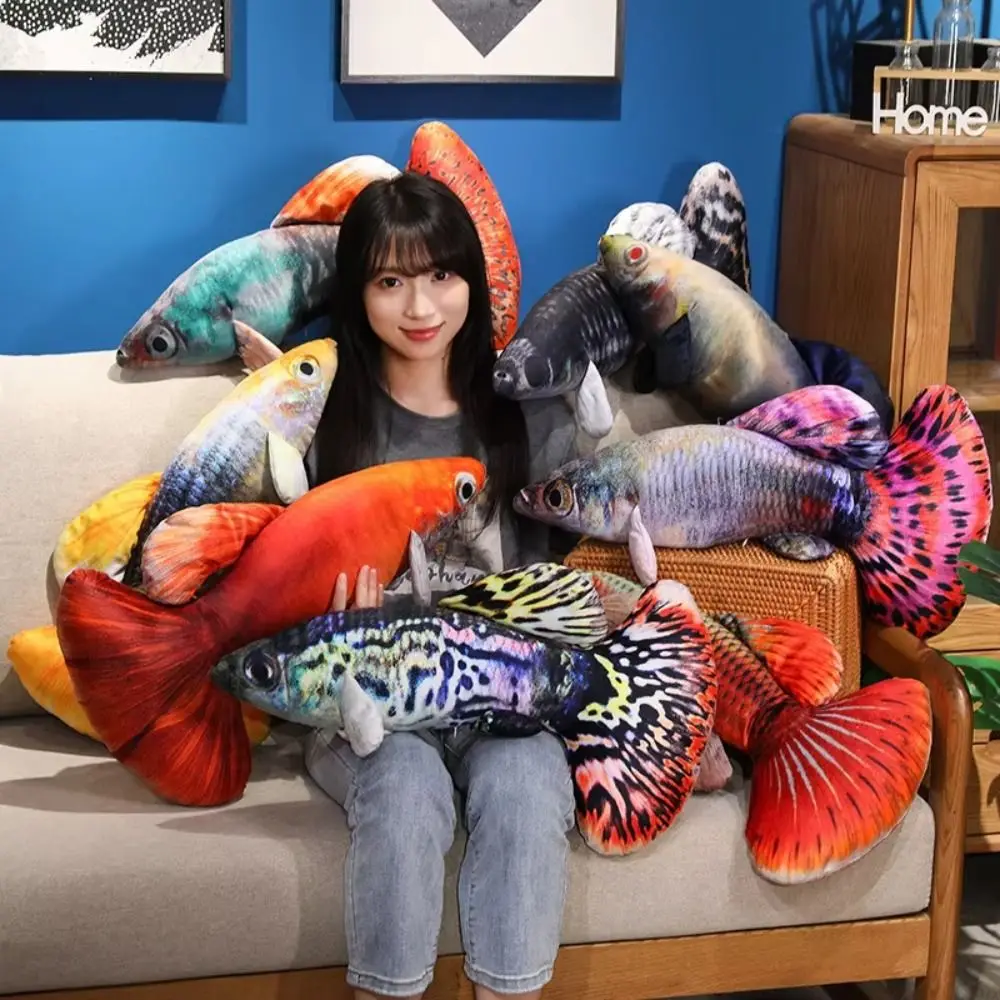 

Stuffed Animal Simulated Guppy Plush Toys Cartoon Green Cartoon Fish Stuffed Doll 40/60cm Soft Fish Anime Pillow Dolls