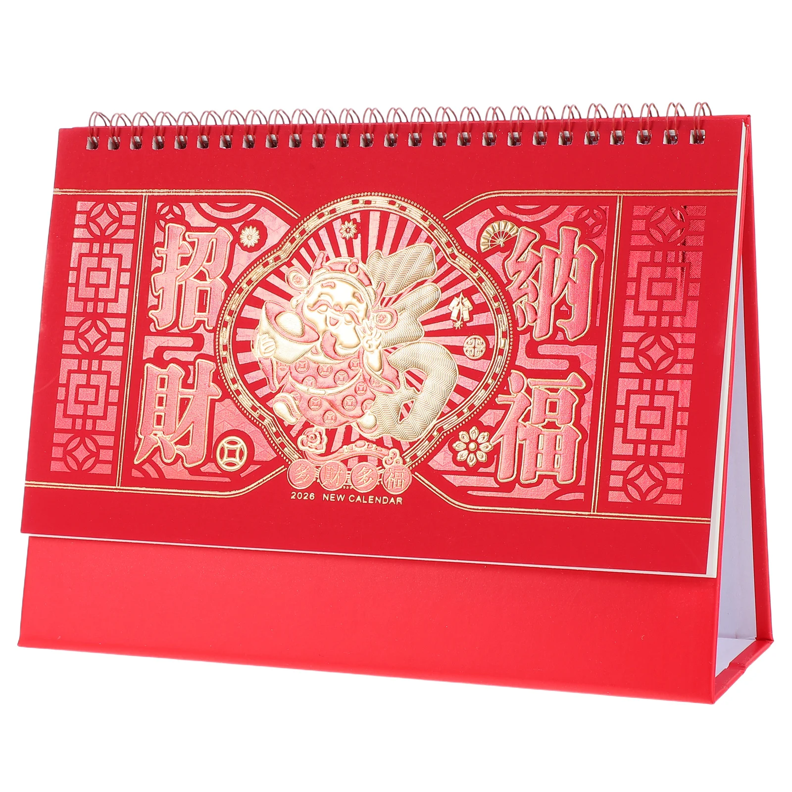

Red 2026 Desktop Calendar Chinese Traditional Zodiac Horse Year Design Monthly Planner Memo Pad Office Home Decoration