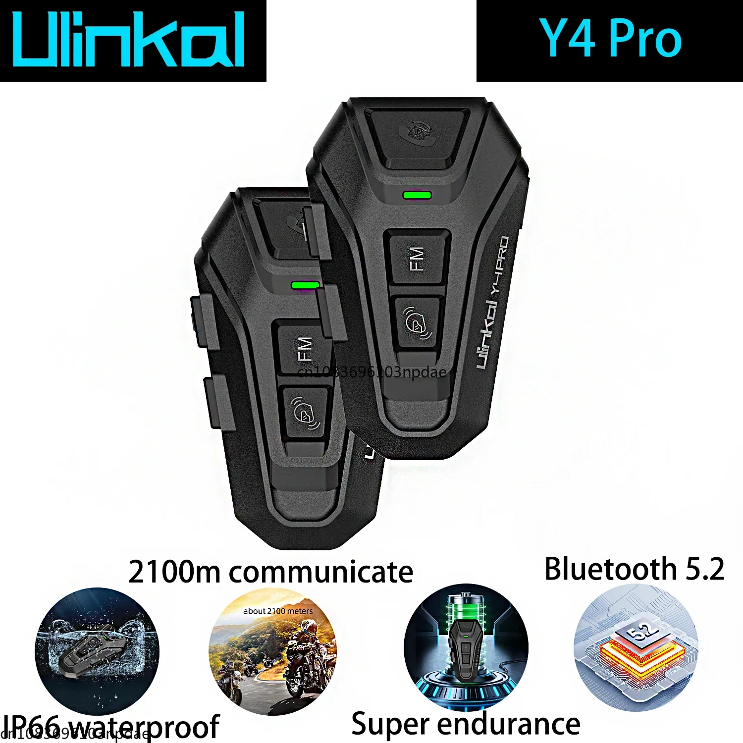 

Ulinkal Y4Pro High Quality 2100m Interphone Motorcycle Helmet Headset Bluetooth 5.2 FM HI-FI Sound IP66 Waterproof Headphones