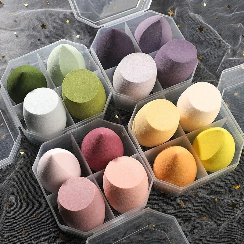 4 pezzi accessori per il trucco bellezza uovo soffio cosmetico fondotinta in polvere spugne soffio strumenti di bellezza per le donne frullatore spugna per trucco