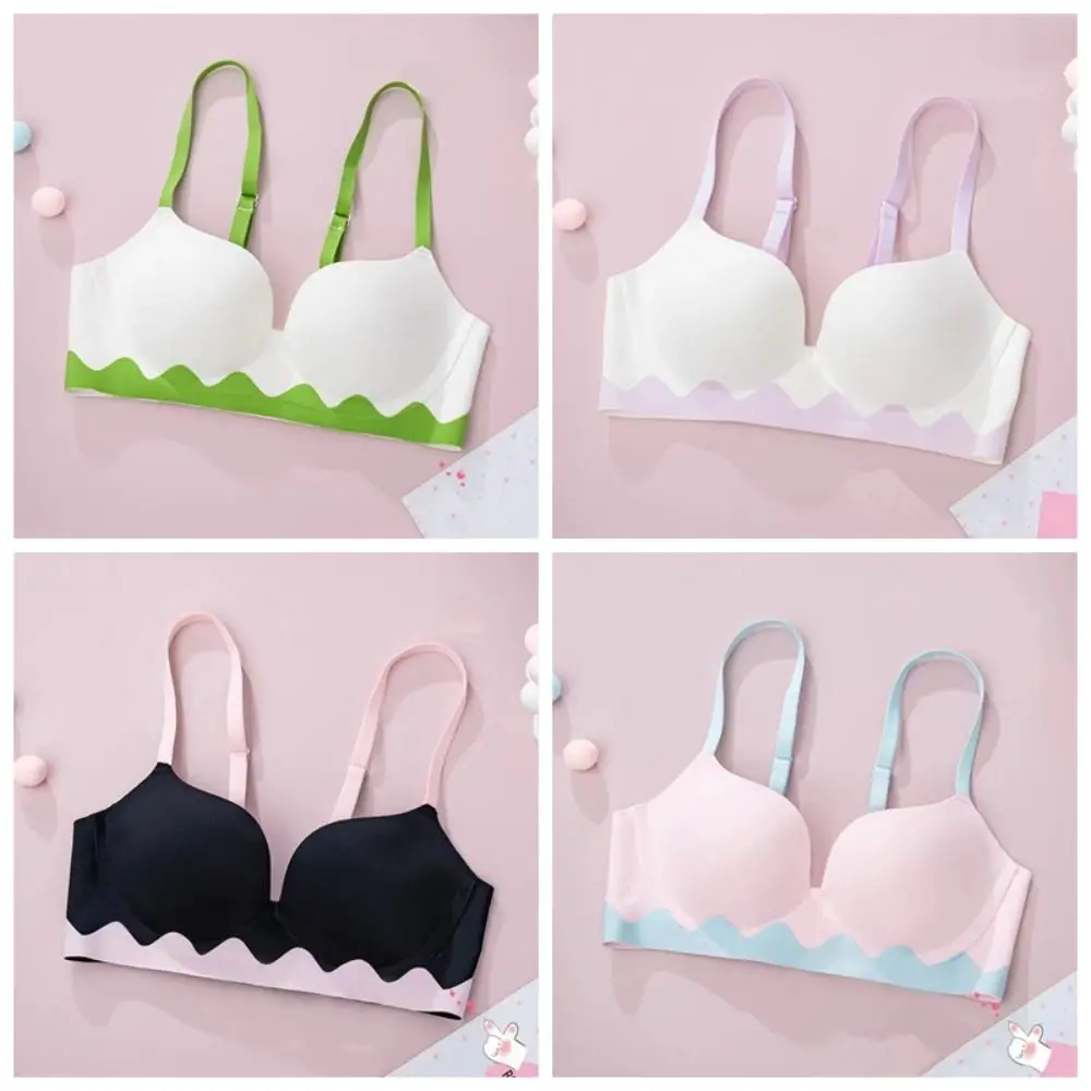 

Comfortable Underwear Wireless Deep V Bra Shockproof Close-fitting Brassiere for Women Adjustable Lingerie Seamless Bra Girls