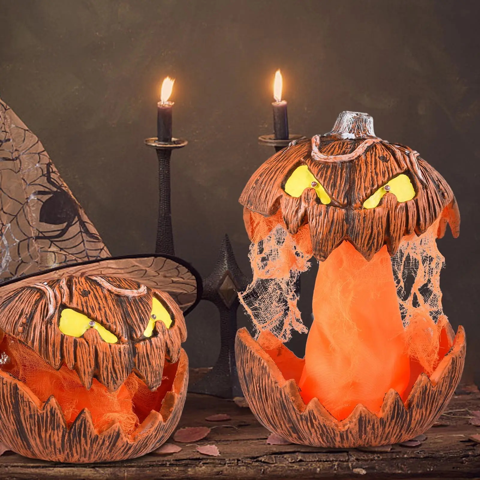 Halloween Pumpkin Lights Rise and Fall Makes a Terrifying Sound Scary  Garden Yard Decor Outdoor Haunted Ornament