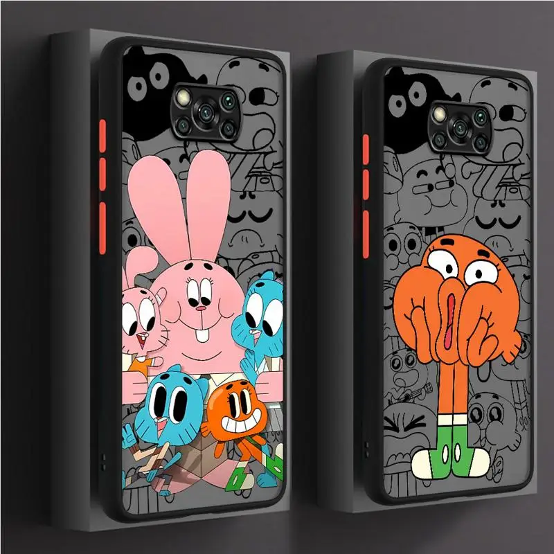 Cute Darwin-Gumball-Richard Watterson Matte Phone Case For Xiaomi Poco X3 X4 NFC 12 12T 11T K40 Pro X5 10 9C Translucent Cover