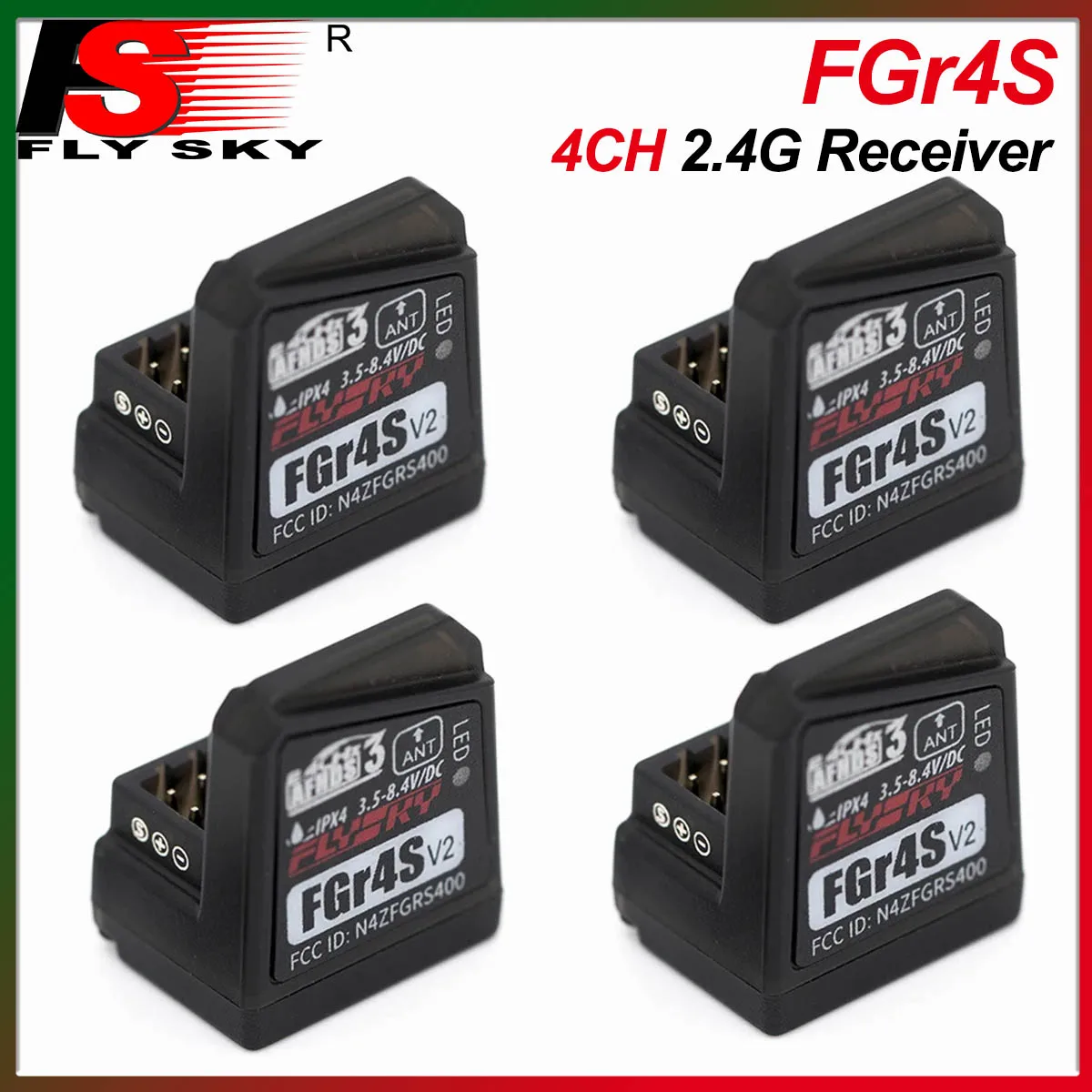 

1/2/4PCS Flysky FGr4S 4CH Built-in Single Antenna Bidirectional PWM/PPM/IBUS Output Receiver for FS-FG4 PL18 NB4 RC Transmitter