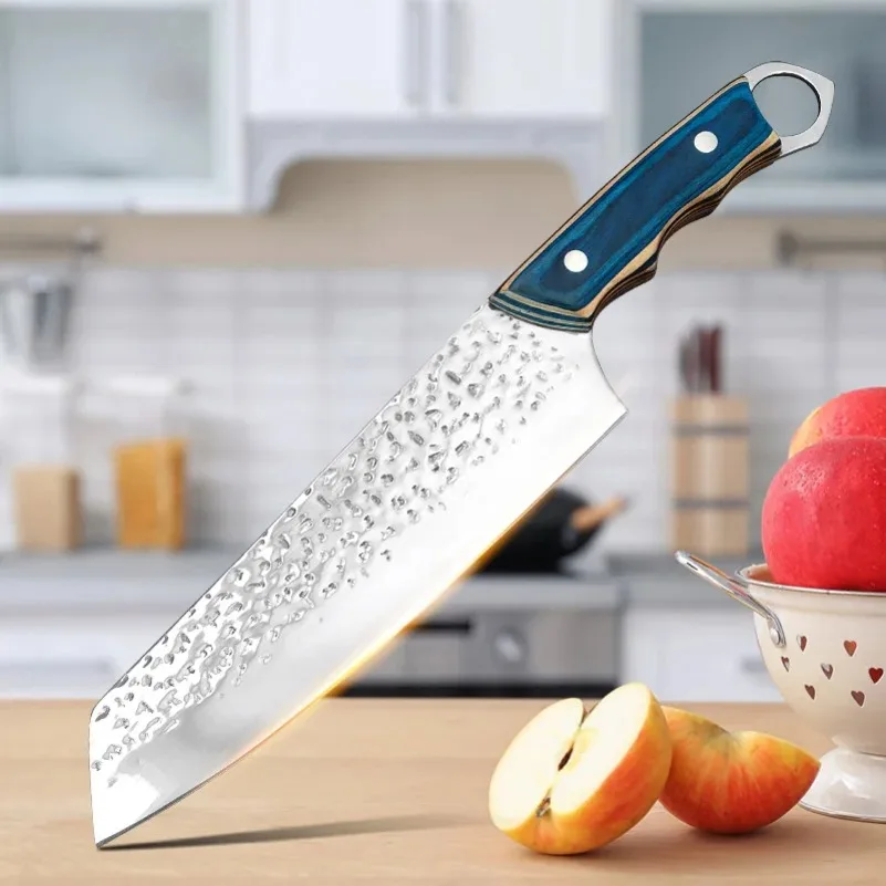 Edelstahl Küchenmesser Fleischbeil Gemüse Obstmesser Ultra Scharfes Kochmesser Holzgriff Schneiden Boning Metzgermesser