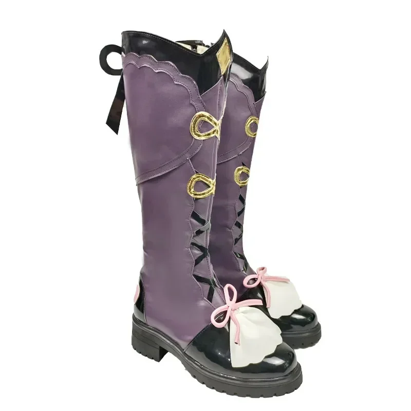 Cossun genshin impacto yunjin cosplay sapatos anime yun jin botas altas halloween cosplay acessórios de fantasia adereços