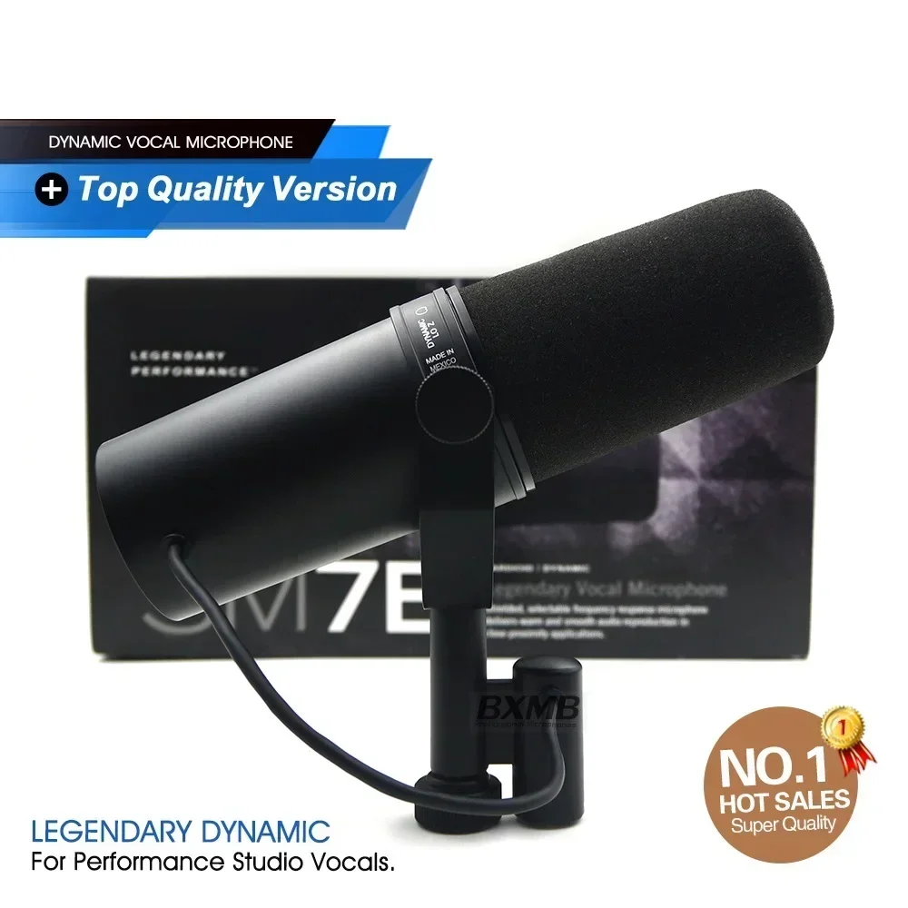 

Top! Professional Cardioid Dynamic SM7B Microphone Studio Selectable Frequency Response Mic for Live Vocals Recording