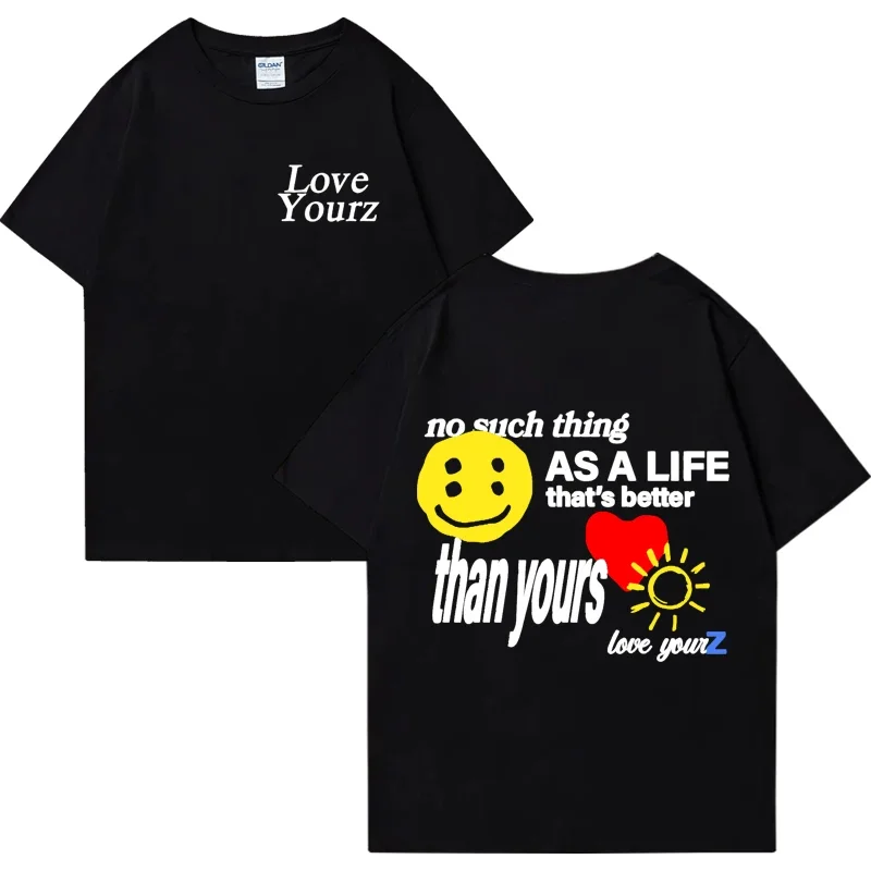 

Hot rapper J Cole Love Yourz song Double Sided print T shirt Men Women funny oversized streetwear Unisex short sleeve T-shirts