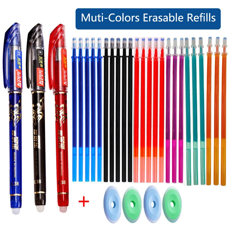 elementary school erasable canetas de tinta gel caneta de lavagem azul recargas de tinta gel ponta fina caneta preta sb05 12 pcs 13 pcs 20 pcs 01