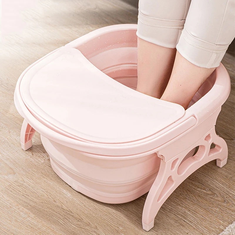 Collapsible Footbath Plain Foaming Massage Bucket Foot Soaking Bucket  Folding Basin Sauna Spa Footbath Basin with Lid Bathtub - view 2