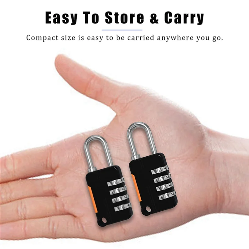 ABZS 4PCS 4 Digit Number Combination Pad Lock Padlock Outdoor Waterproof Lock Suitcase Luggage Security Coded Lock