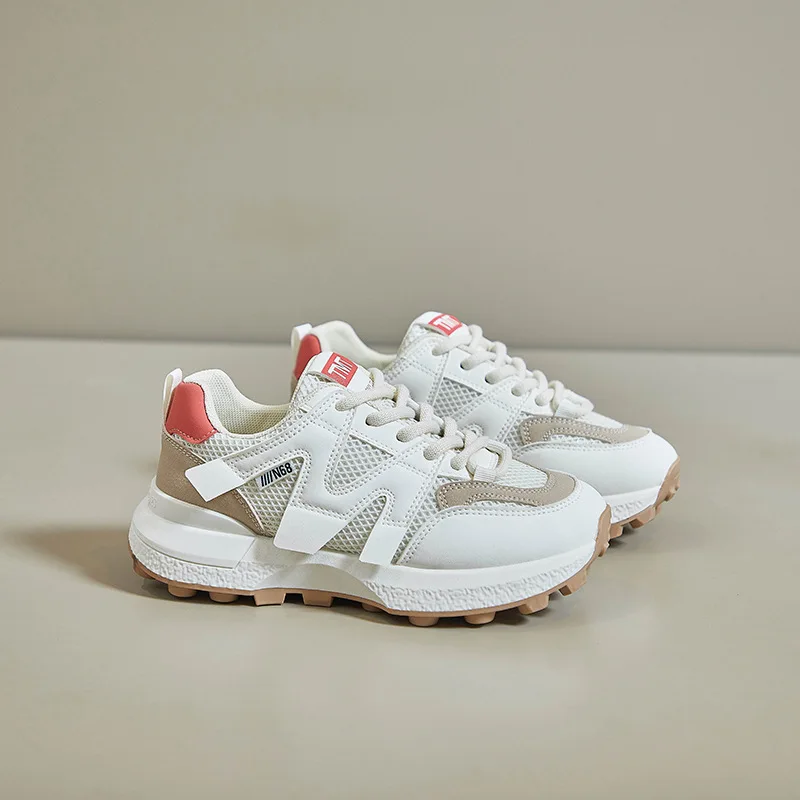 New Breathable Women Running Shoes No-Slip Thick-Soled Increase Air Mesh Female Girls Sneakers Fashion Sports Casual Size 35-40