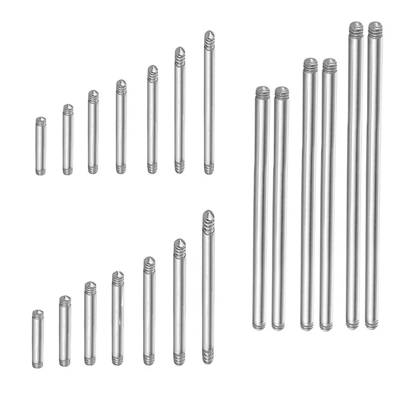 10PCS 4-42mm 316L Chirurgenstahl Gerade Piercing Barbell Zunge Ring Ersatz Zubehör Ohr Helix Piercing schmuck 14/16G – Detail 5