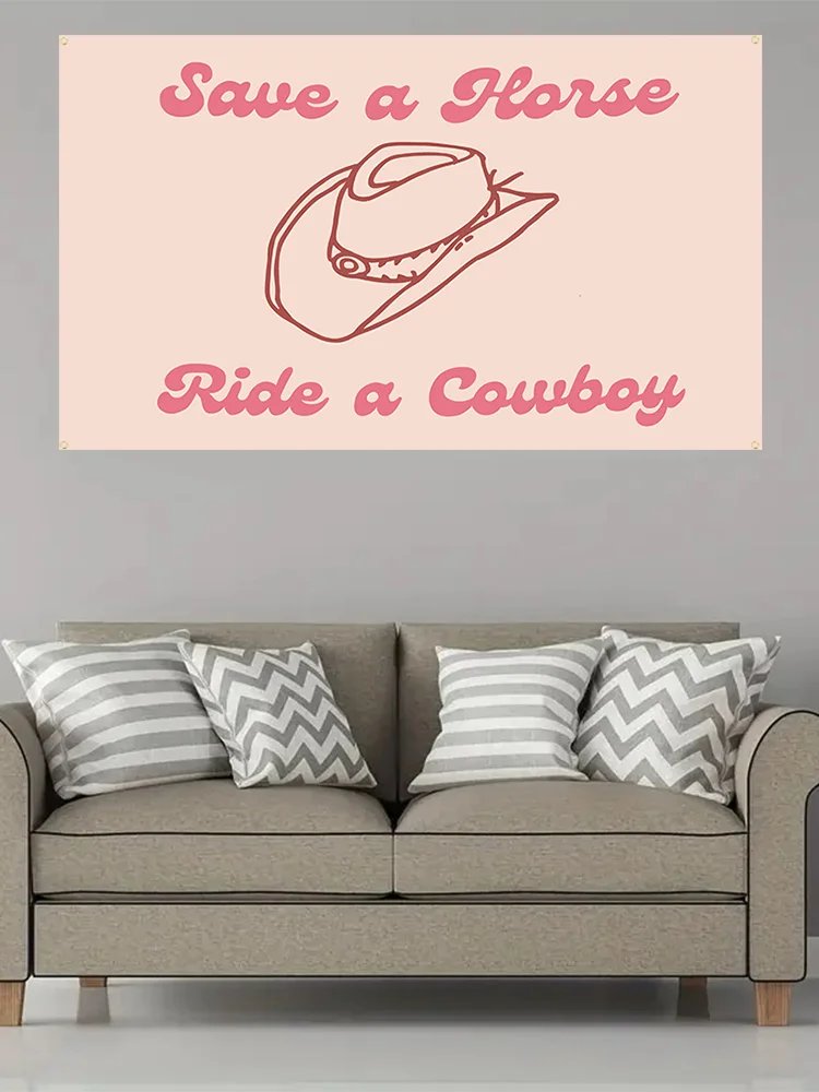 Pink & Pink Graphic Tapestry Flag 