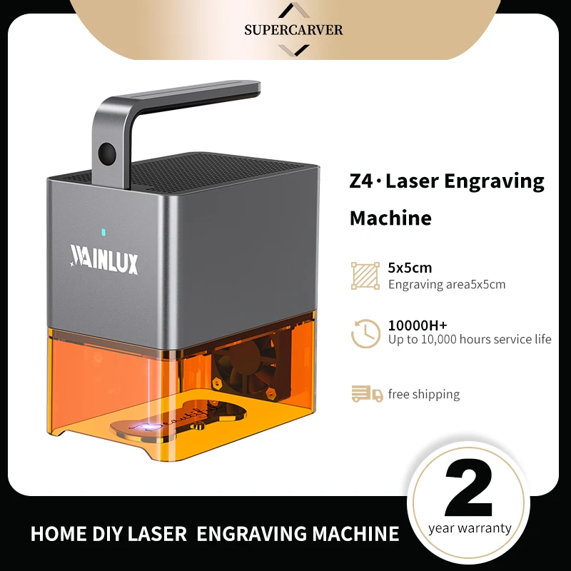 휴대용 레이저 조각기 WAINLUX Z4 5W 블루 라이트 레이저 파워 홈 CNC 전화 목공 도구, DIY 기계 레이저 마커 