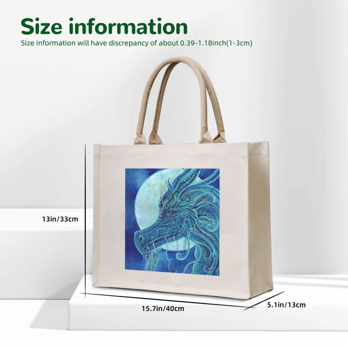 The blue dragon portrait Tote Bag sac pour femme shopping cart bags hand bags