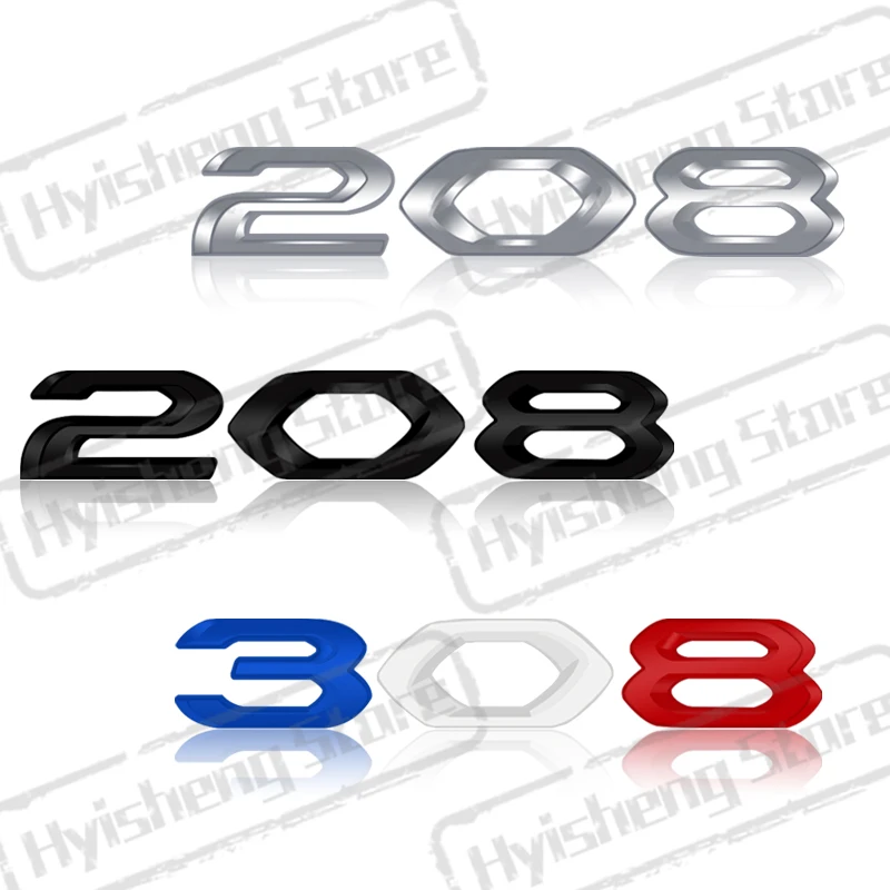 Metal Car Styling For New Peugeot 208 308 408 508 Tricolor Blue White Red Sticker Front Hood Badge Rear Trunk Body Emblem