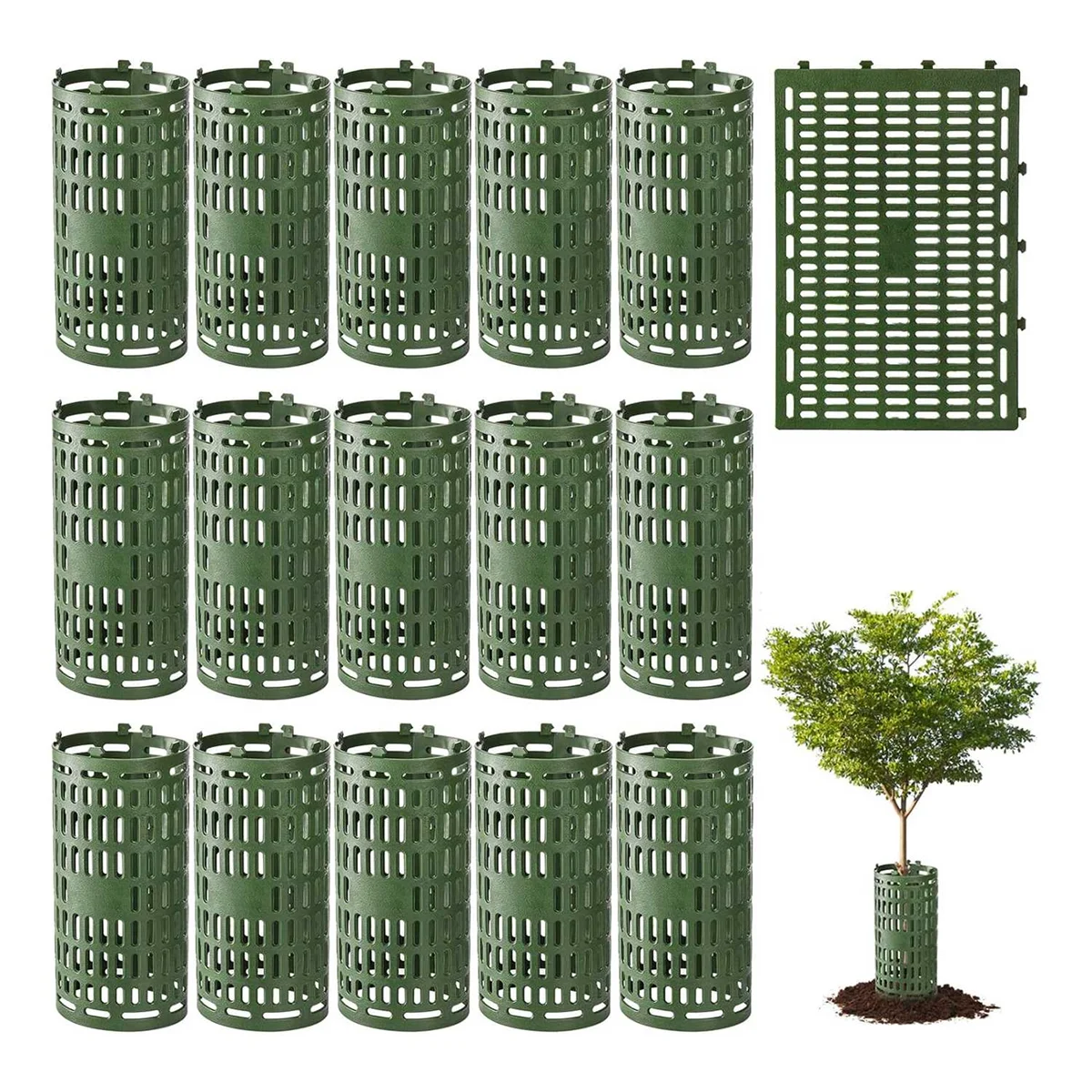 10 Pack Tree Trunk Protector, Plant Guard Protectors with Zip Ties, Garden Protection Tree Wraps Cages for Damaged Bark