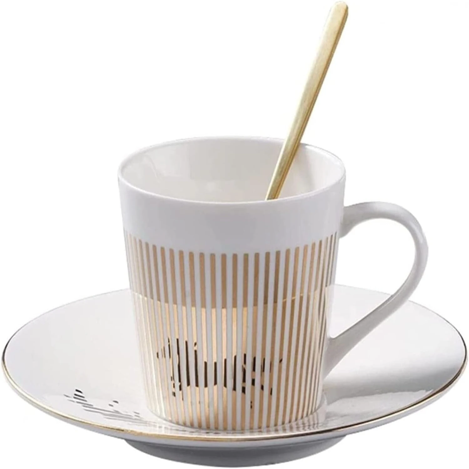 Perfect gift for coffee aficionados - Exquisite and thoughtful ceramic coffee cup and saucer set with whimsical anamorphic horse