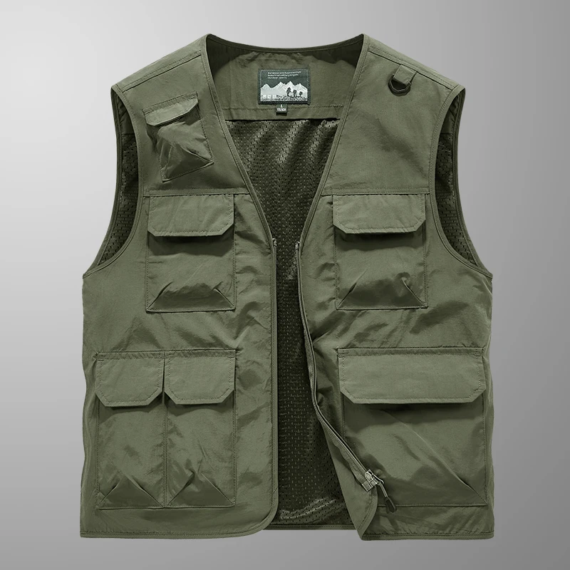 

Sleeveless Jacket Fashion Fishing Vests For Men's Photography Casual Waistcoat 2024 Spring Autumn Outdoors Military Clothing