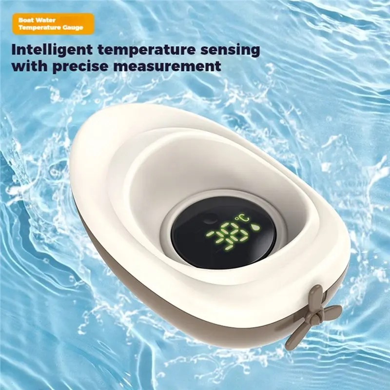 MACH-Home Use Baby Water Temperature Gauge-Digital Child Bath Thermometer, 1Pc Little Boat Style Button Cell Design